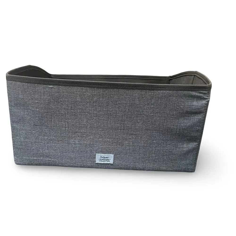 Thirty One Your Way Display Bin Grey Crosshatch Storage Organizer Collapsible